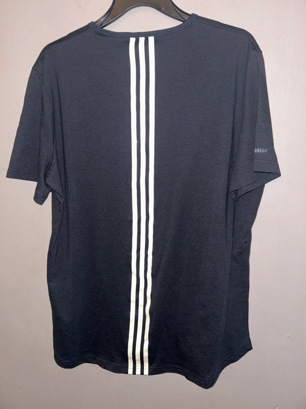 Adidas Shirt - black Prime Green Aero Ready w/rubber stripes - Picture 5 of 9